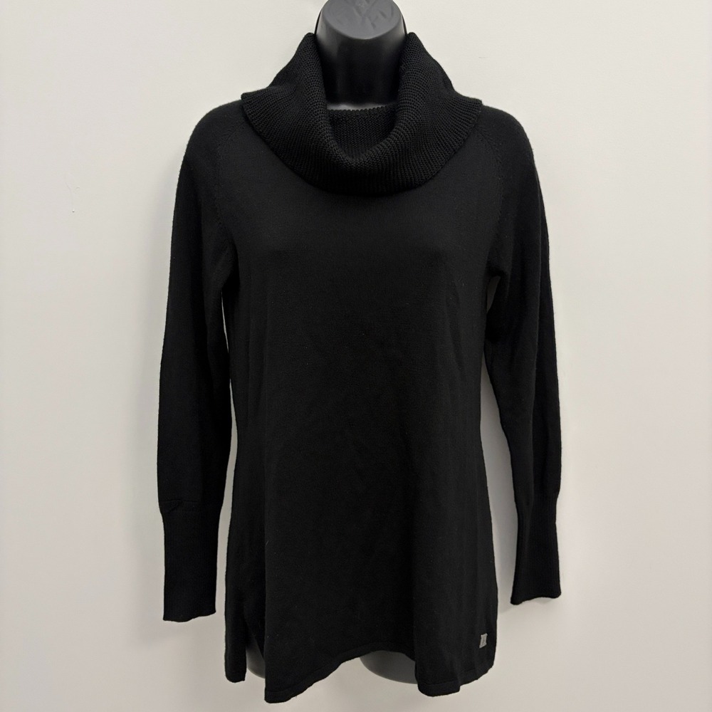 Smartwool Cowl Neck Sweater Merino Wool Blend Small Black